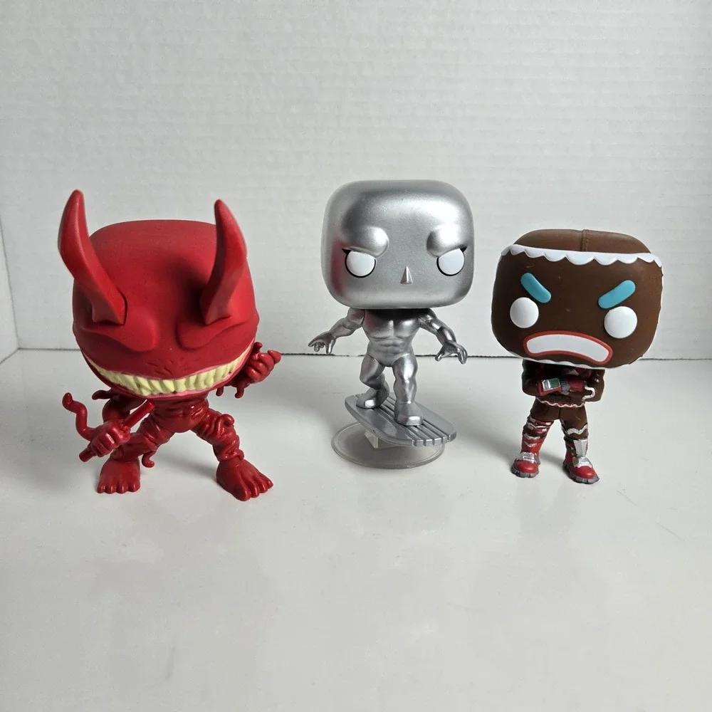 Lot of 3 Funko Pops Loose Merry Marauder Silver Surfer Venom Daredevil Fortnite